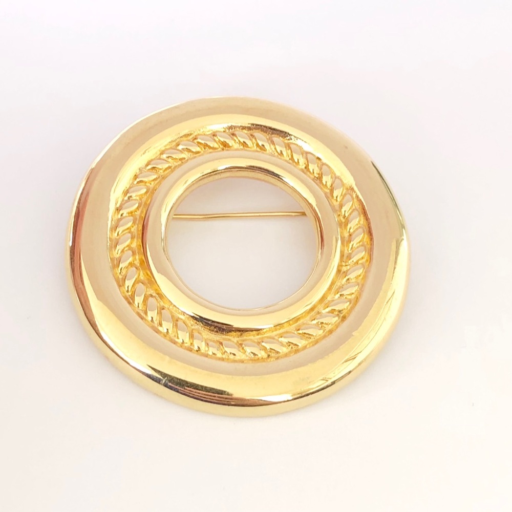 Monet Gold Circular Brooch